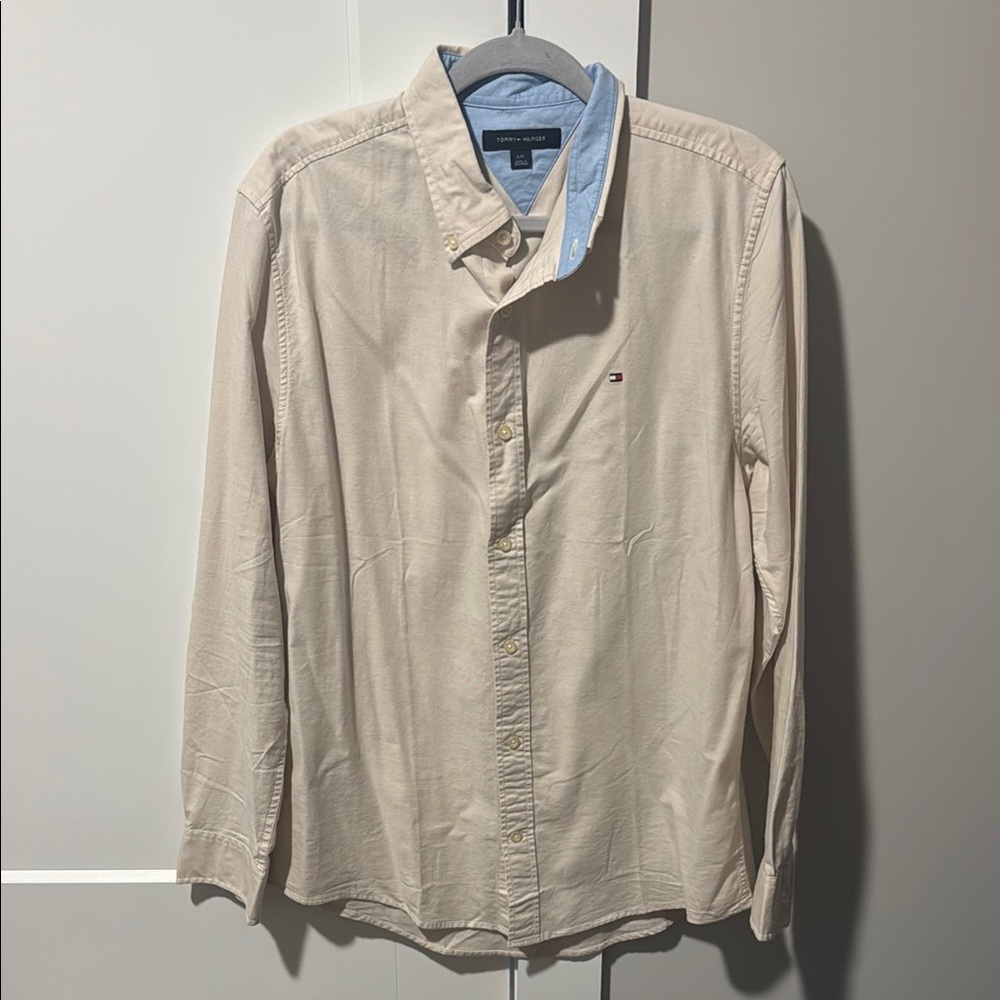 Tommy Hilfiger Cream Casual Button Down Shirt